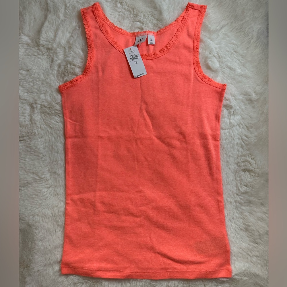 Gap Lace Trim Coral Tank Top